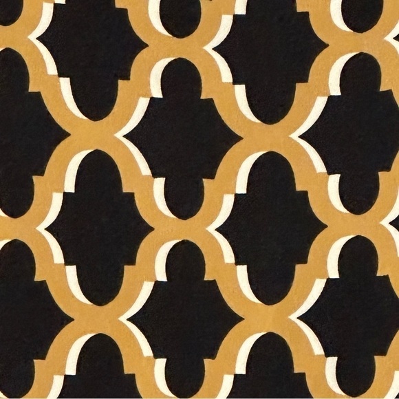 J.Mclaughlin Black Gold Patterned Stretch Knit Pencil Skirt, Size 4 - Picture 5 of 7